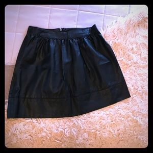 Black Leather-like Skater Style Skirt.